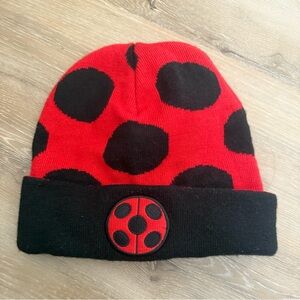 Hot Topic Red and Black Ladybug Beanie
